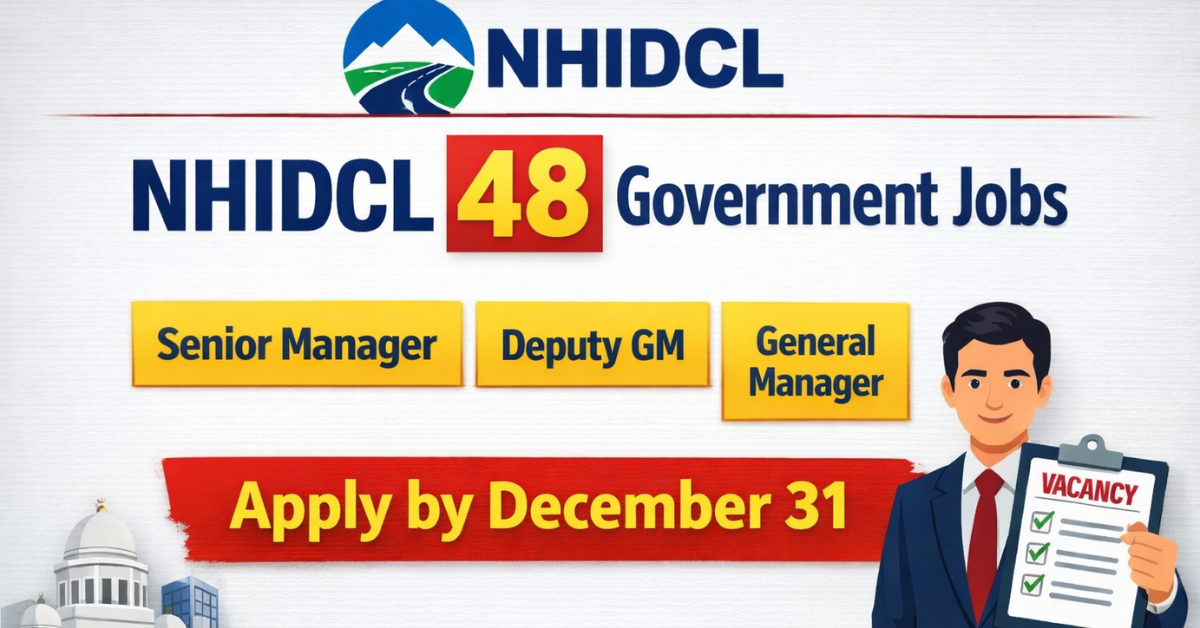 NHIDCL Job Notification: 48 Managers posts