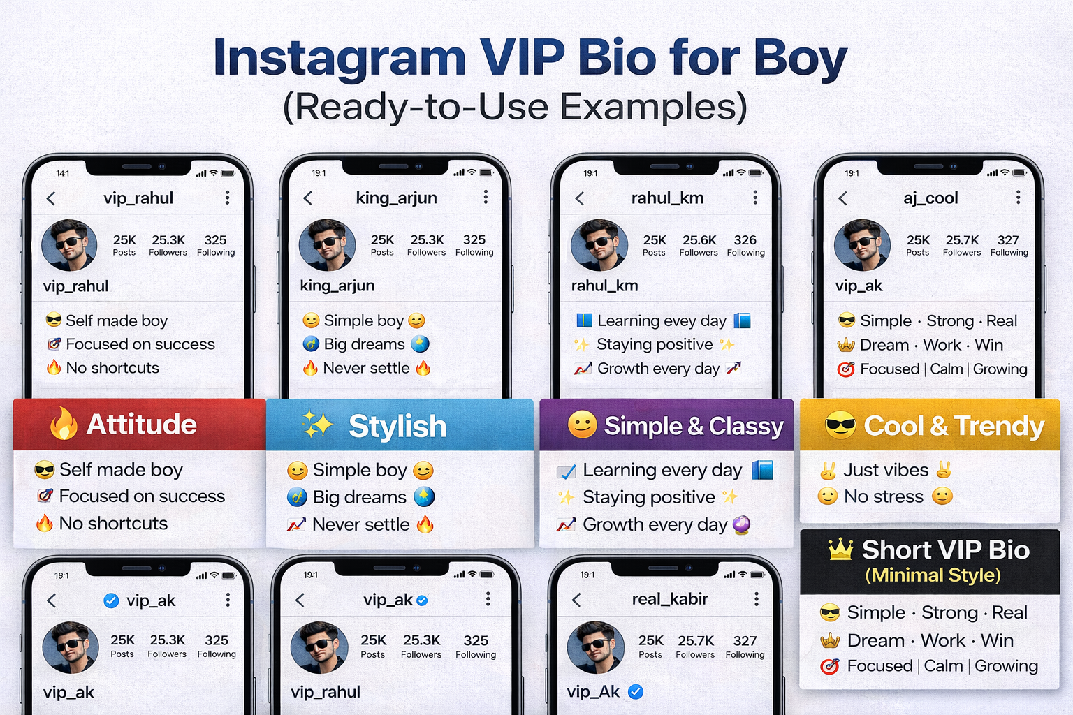 Instagram VIP bio for boy ready to use examples