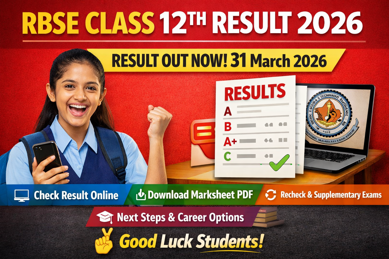 RBSE Class 12th Result 2026